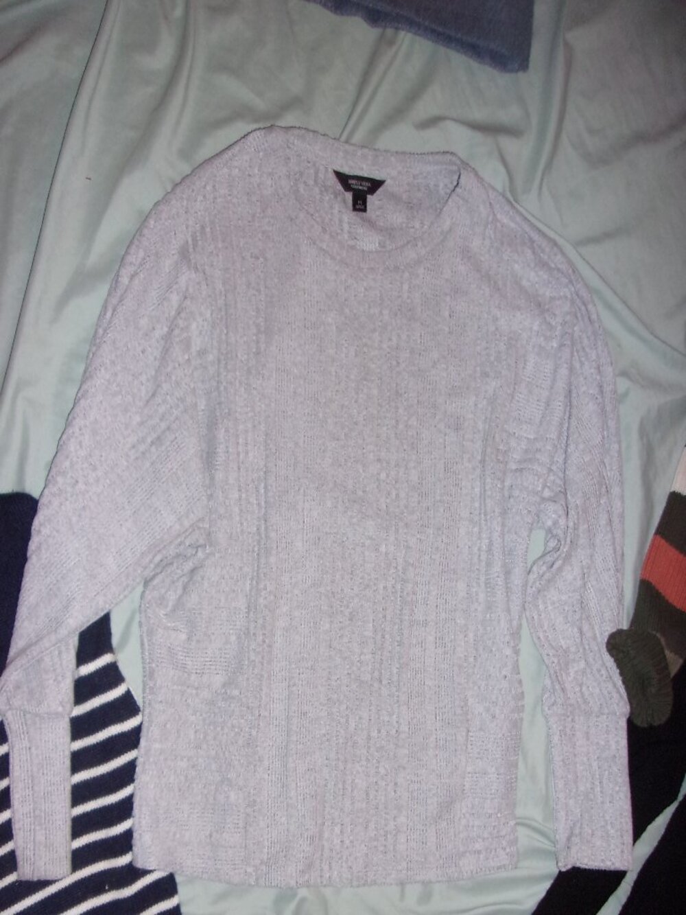 size medium womens long sleeve t shirt tee gray soft